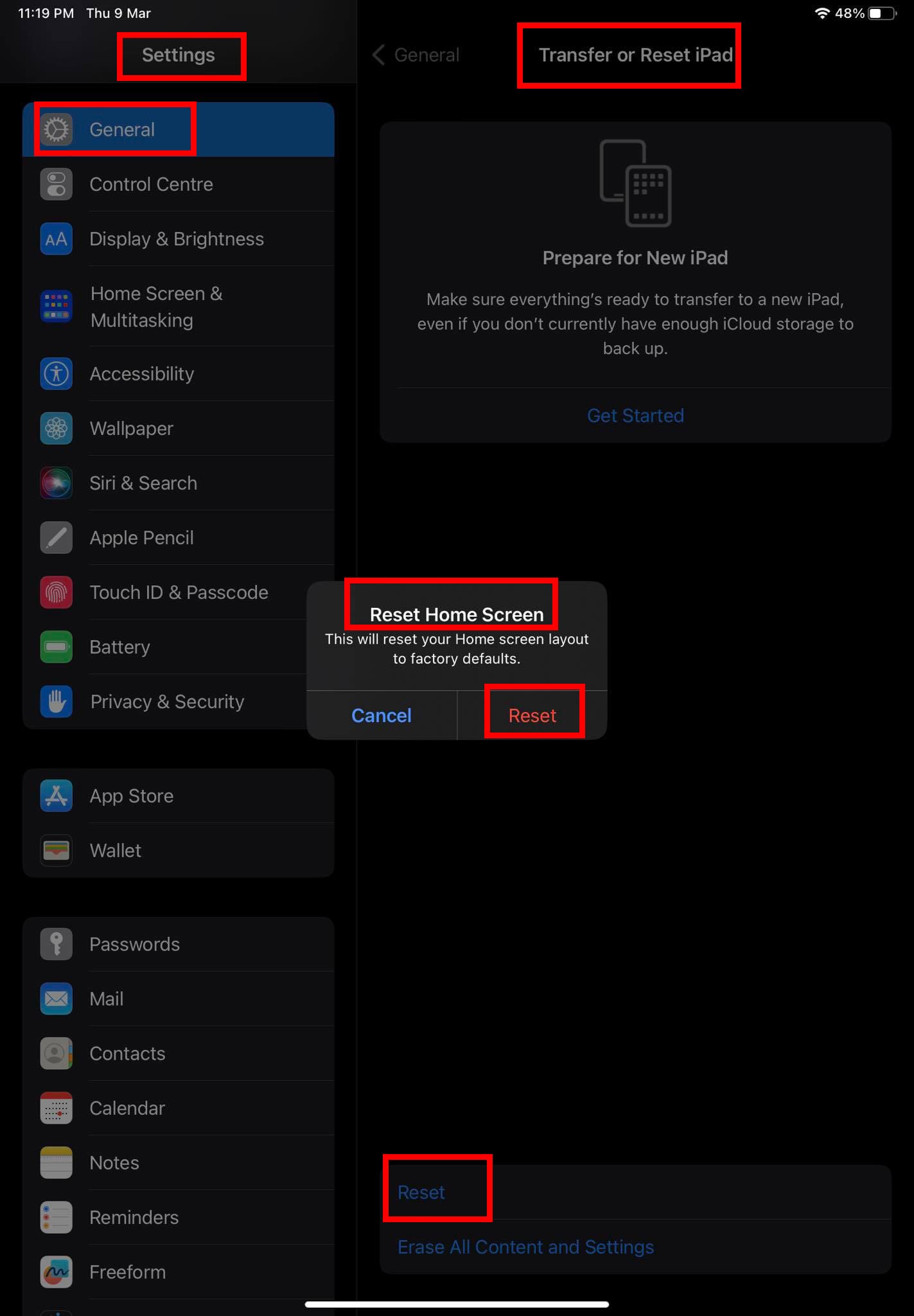 Learn to reset home screen layout on iOS