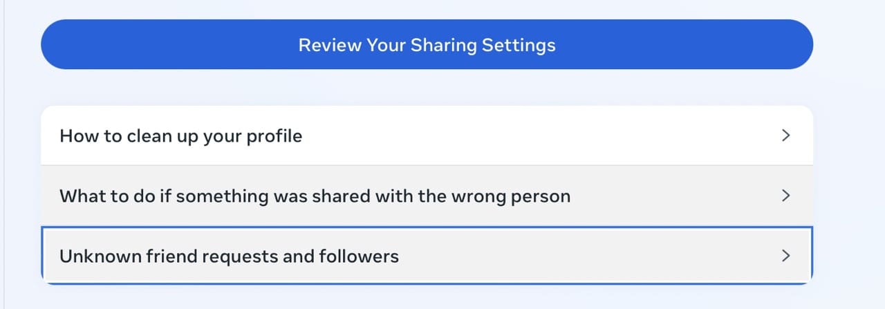 Unknown Friend Requests Settings on FB