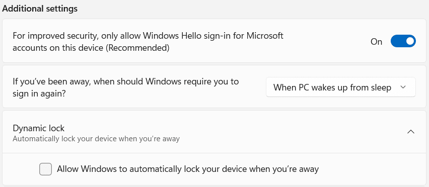 Enable Dynamic lock feature to lock screen automatically