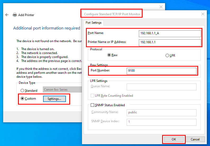 How to manually configure TCP IP monitor