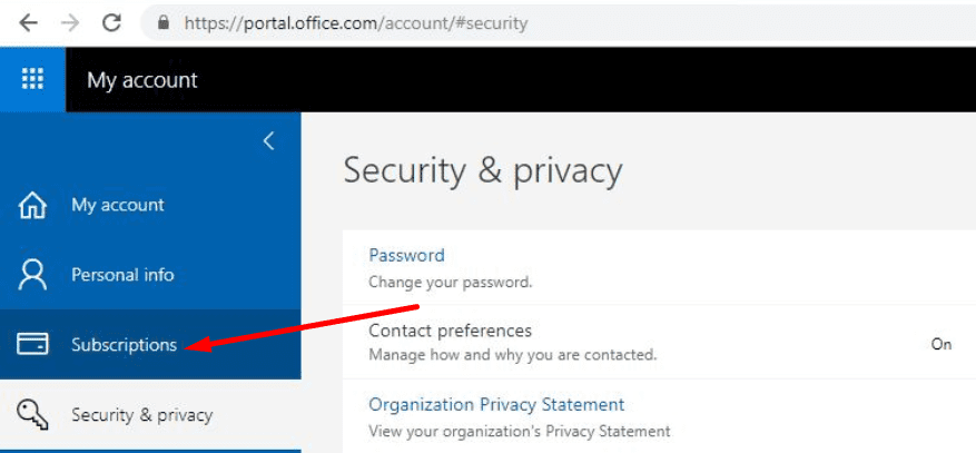 office 365 account subscriptions
