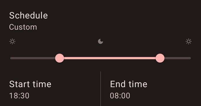 Schedule night mode on Opera for Android