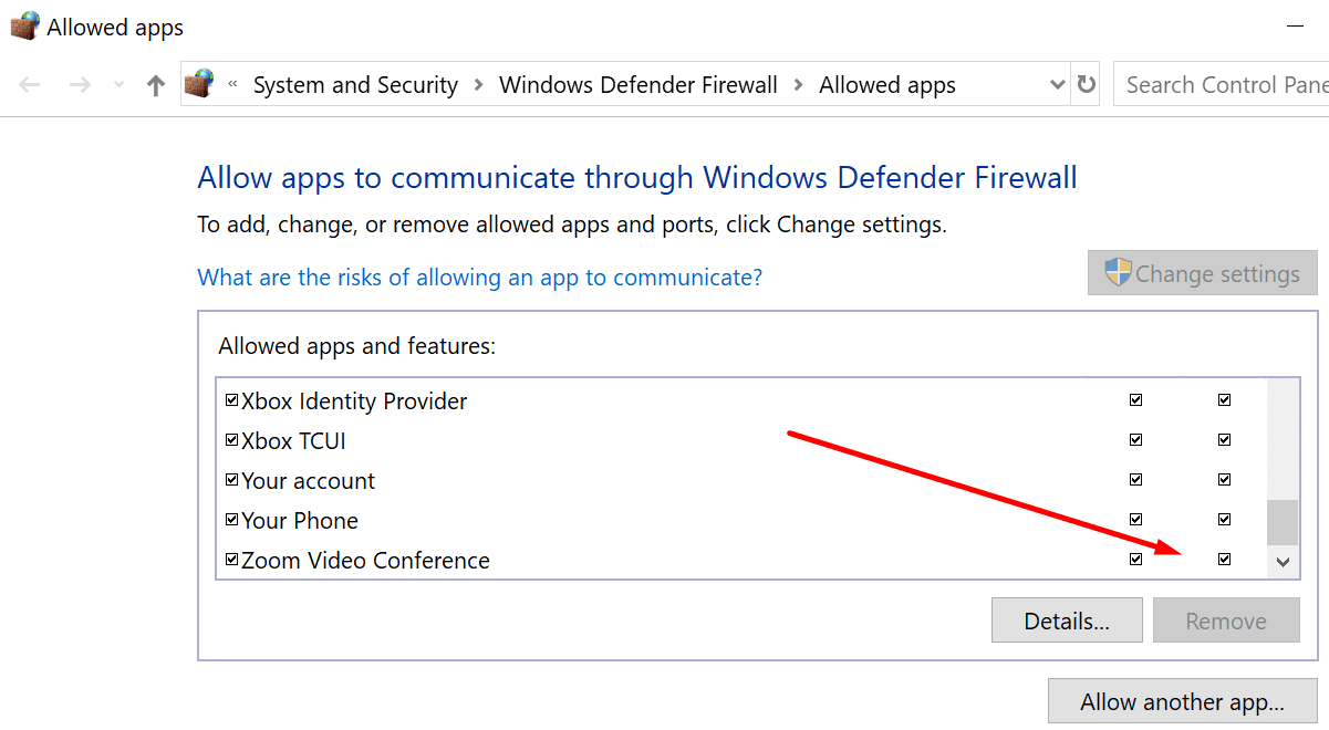 allow zoom windows firewall