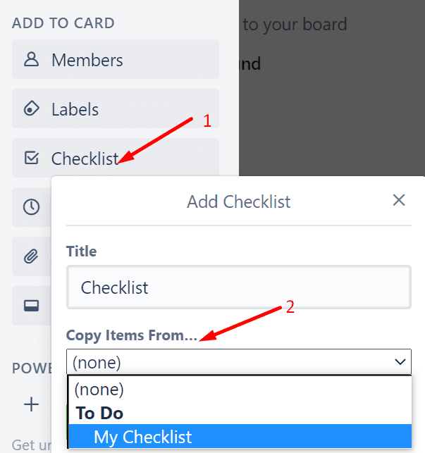 copy checklist items trello