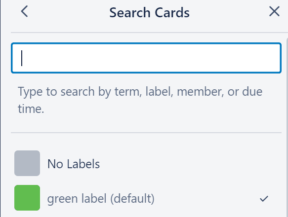 trello filtering options