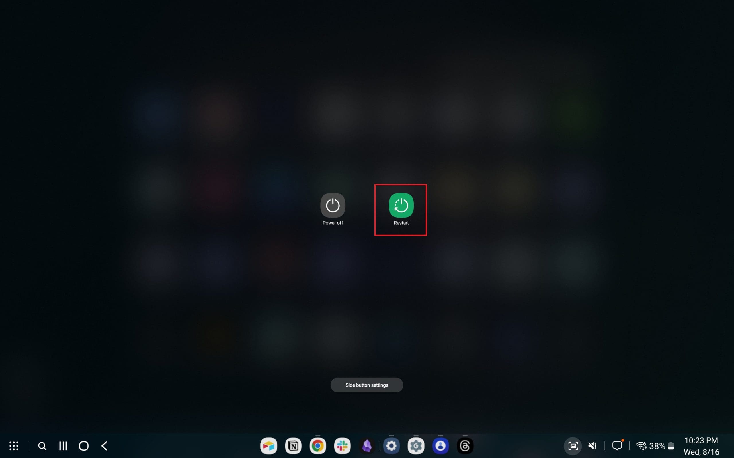 How to soft reset Galaxy Tab S9 - Samsung DeX - 3
