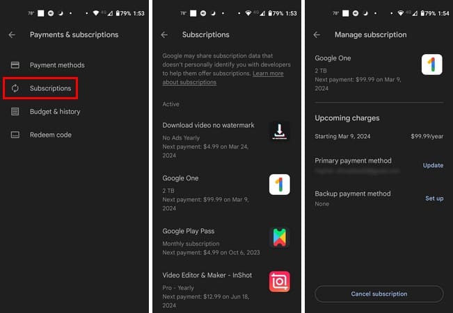 Manage Google Play Subscriptions