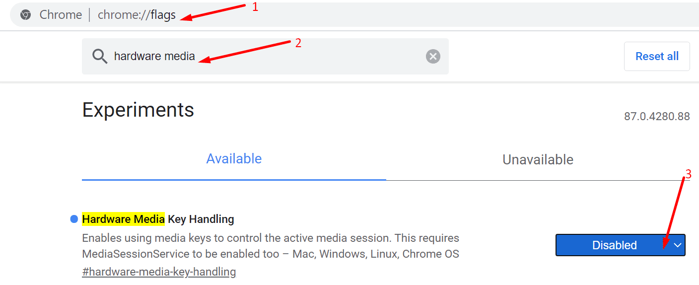 chrome disable volume overlay