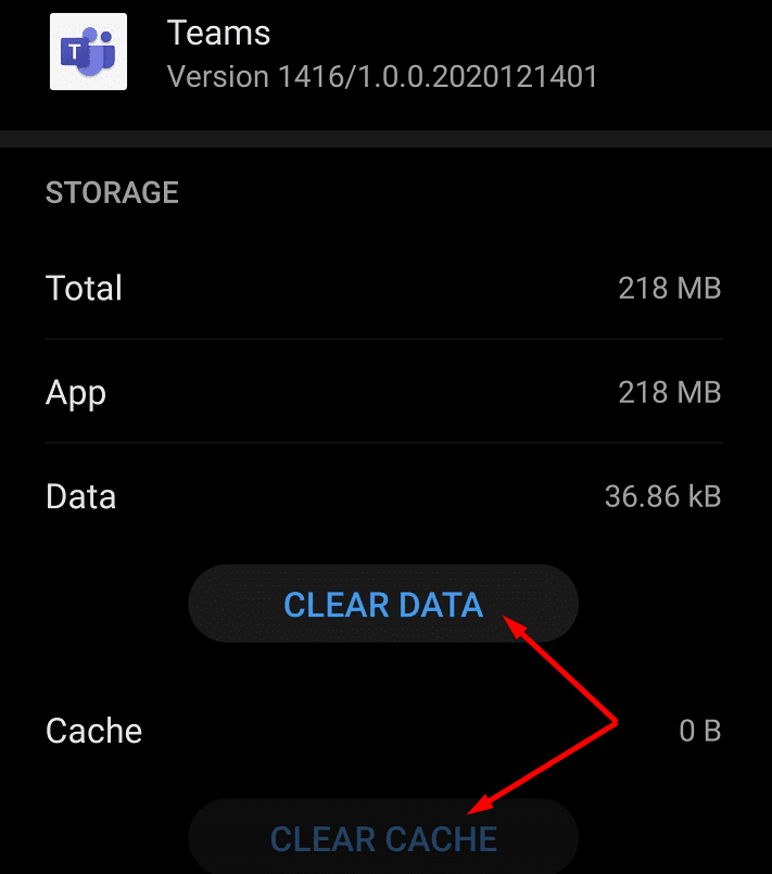 microsoft teams app clear cache