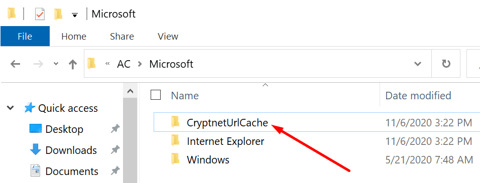 cryptnetUrlCache folder microsoft teams