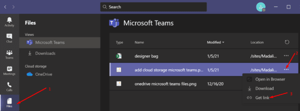 get link microsoft teams