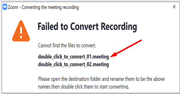 zoom double-click to convert meeting recording
