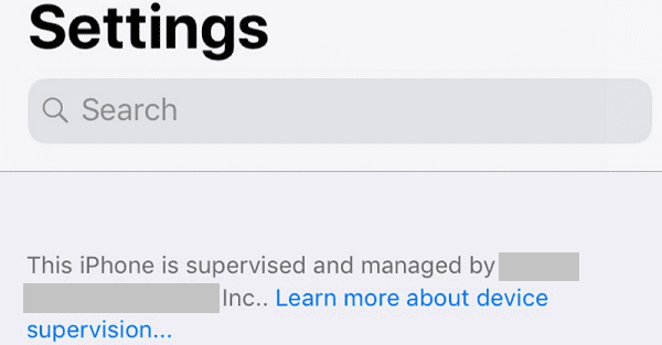 this iphone is supervised and managed