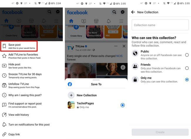 Android Save Posts
