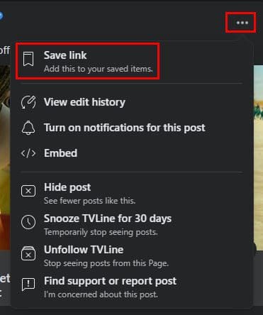 Save Link Facebook Post