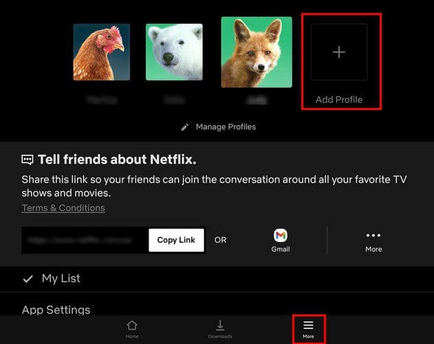 Add new Netflix Profile