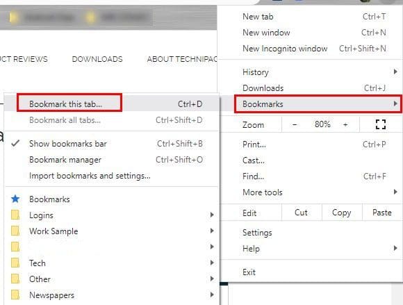 Chrome bookmarks