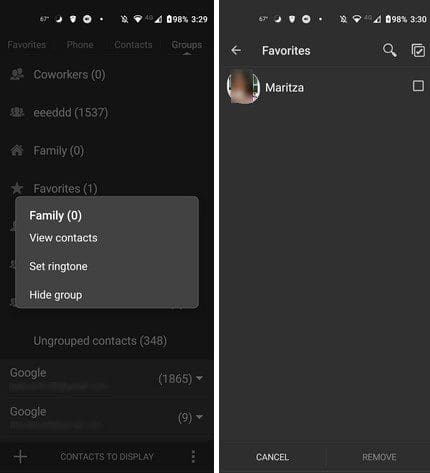 Android contacts app