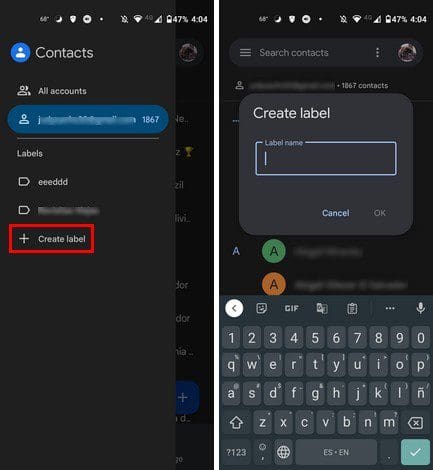 Create Label Android