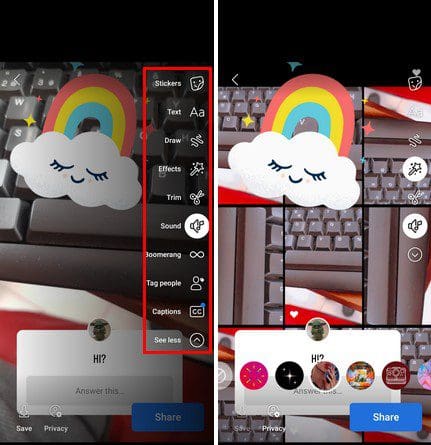 Customize Facebook Story