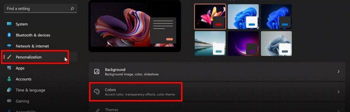 Windows 11 Colors option