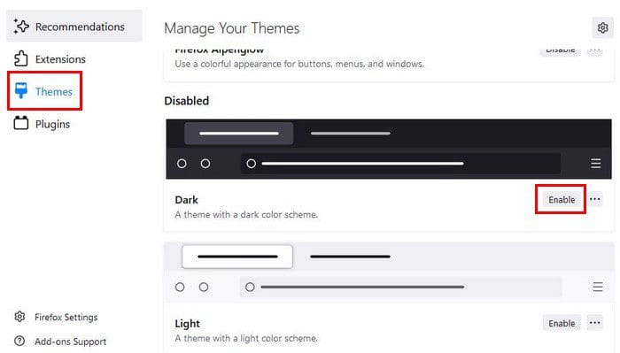 Dark mode Firefox