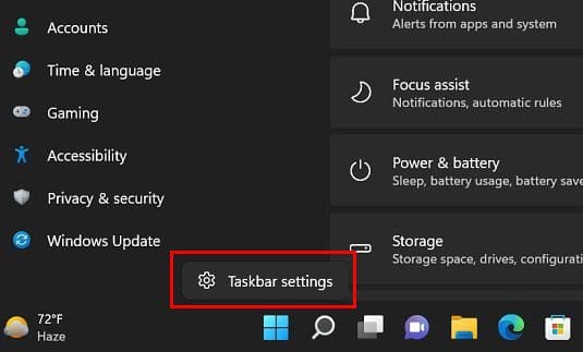 Taskbar Settings Windows 11