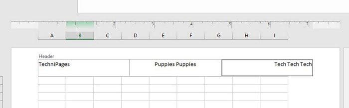 Header Excel