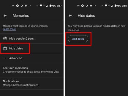 Hide Date Google Photos