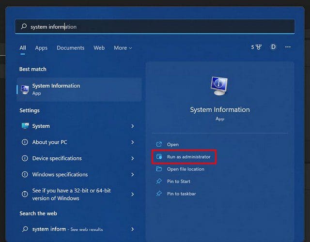 W11 System Information