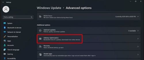 Delivery optimization W11