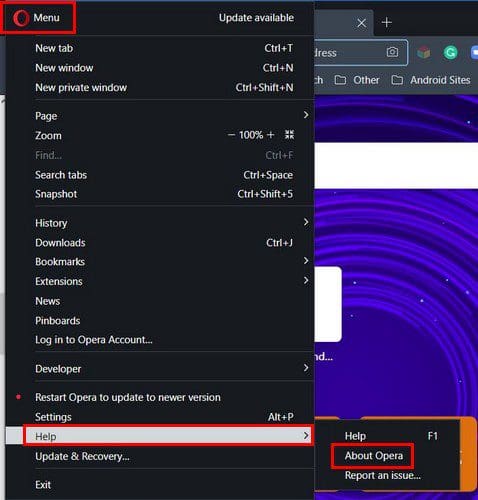 Opera Help Version
