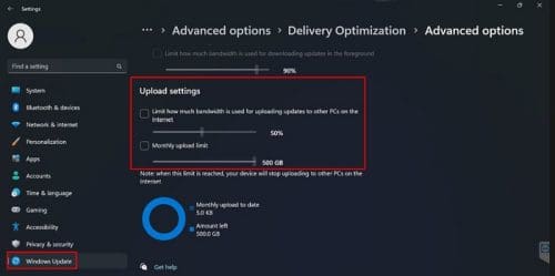 Upload setting W11