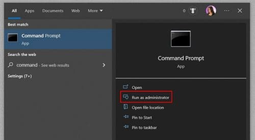 Command prompt W10