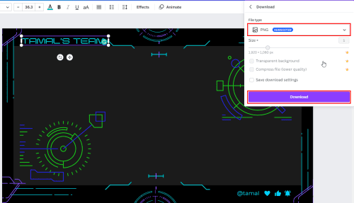 Downloading a Twitch stream overlay from Canva
