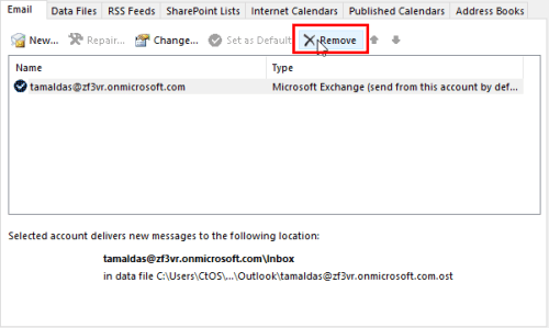 Removing an email from Outlook