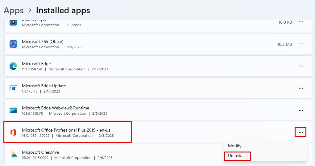 Uninstall Microsoft Office Desktop apps