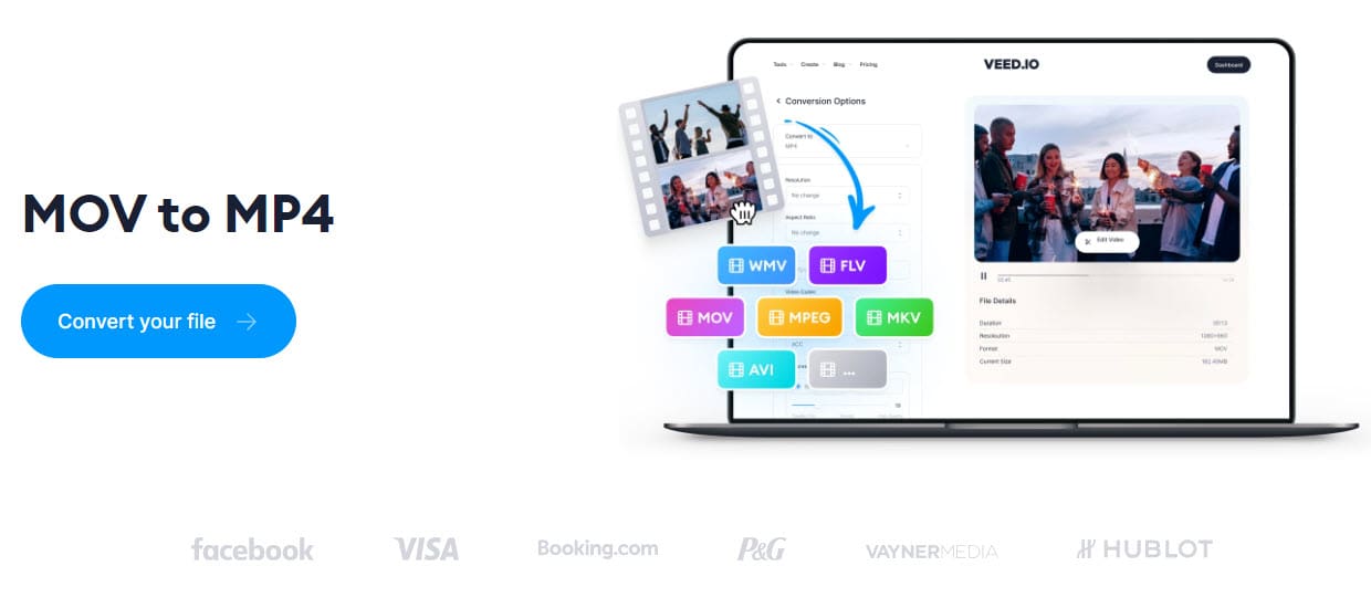 MOV to MP4 converter Veed